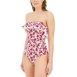 Tommy Hilfiger Floral-Print Ruffled One-Piece Swimsuit, 14